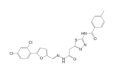 N-{5-[2-((2E)-2-{[5-(2,4-dichlorophenyl)-2-furyl]methylene}hydrazino)-2-oxoethyl]-1,3,4-thiadiazol-2-yl}-4-methylbenzamide