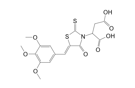 2-[(5Z)-4-oxo-2-thioxo-5-(3,4,5-trimethoxybenzylidene)-1,3-thiazolidin-3-yl]succinic acid