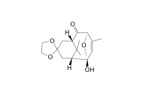 9-(1,3-Dioxolan)-2-hydroxy-4,11,11-trimethy-12-oxatricyclo[5.3.1(3,7).1(2,5)]dodec-3-en-6-one