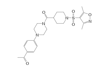 1-{4-[4-({1-[(3,5-dimethyl-4-isoxazolyl)sulfonyl]-4-piperidinyl}carbonyl)-1-piperazinyl]phenyl}ethanone