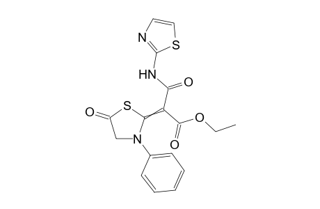 Ethyl 3-oxo-2-(5-oxo-3-phenylthiazolidin-2-ylidene)-3-(thiazol-2-ylamino)propanoate