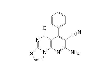 5H-Pyrido[3,2-e]thiazolo[3,2-a]pyrimidine-3-carbonitrile, 2-amino-5-oxo-4-phenyl-