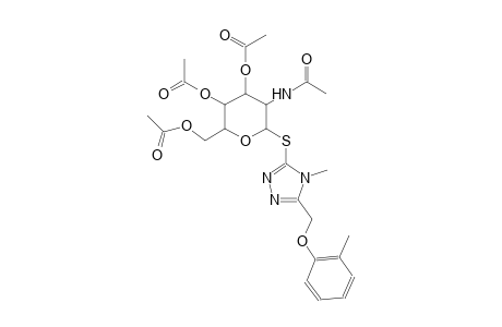 beta-D-glucopyranoside, 4-methyl-5-[(2-methylphenoxy)methyl]-4H-1,2,4-triazol-3-yl 2-(acetylamino)-2-deoxy-1-thio-, 3,4,6-triacetate