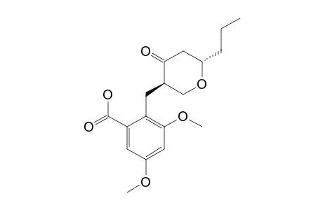 TRANS-3-(2'-CARBOXY-4',6'-DIMETHOXYBENZYL)-6-PROPYLTETRAHYDRO-4H-PYRAN-4-ONE