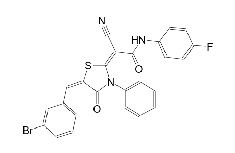 (2E)-2-[(5E)-5-(3-bromobenzylidene)-4-oxo-3-phenyl-1,3-thiazolidin-2-ylidene]-2-cyano-N-(4-fluorophenyl)ethanamide
