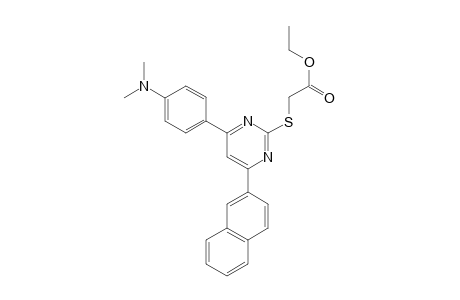 Ethyl 2-((4-(4-[dimethylamino]phenyl)-6-(naphthalen-2-yl)pyrimidin-2-yl)thio)acetate