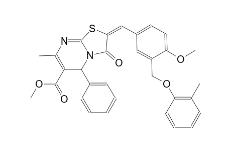 methyl (2E)-2-{4-methoxy-3-[(2-methylphenoxy)methyl]benzylidene}-7-methyl-3-oxo-5-phenyl-2,3-dihydro-5H-[1,3]thiazolo[3,2-a]pyrimidine-6-carboxylate