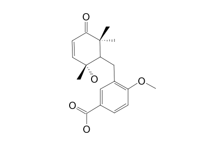 REL-(8R,9R)-CARRIZALOIC-ACID;3-[REL-(8R,9R-9-HYDROXY-9,13,13-TRIMETHYL-12-OXO-10-CYCLOHEXENYL)-METHYL]-4-METHOXYBENZOIC-ACID