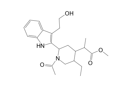 4-Piperidineacetic acid, 1-acetyl-5-ethyl-2-[3-(2-hydroxyethyl)-1H-indol-2-yl]-.alpha.-methyl-, methyl ester