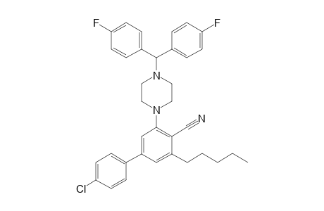 4-(4-Chlorophenyl)-2-pentyl-6-[4-[bis(4-fluorophenyl)methyl]piperazinyl-1-yl]benzonitrile