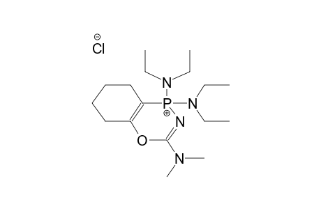 4-DIMETHYLAMINO-2,2-BIS(DIETHYLAMINO)-5-OXA-3-AZA-2-PHOSPHONIABICYCLO[4.4.0]DECA-1(6),3-DIENE CHLORIDE