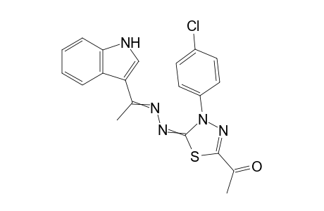 1-(5-((1-(1H-Indol-3-yl)ethylidene)hydrazono)-4-(4-chlorophenyl)-4,5-dihydro-1,3,4-thiadiazol-2-yl)ethanone