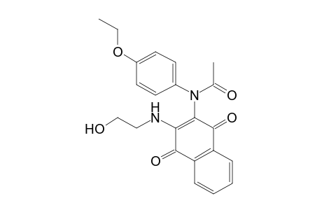 N-{1,4-DIHYDRO-1,4-DIOXO-3-[(2-HYDROXYETHYL)AMINO]-2-NAPHTHYL}-p-ACETOPHENETIDIDE