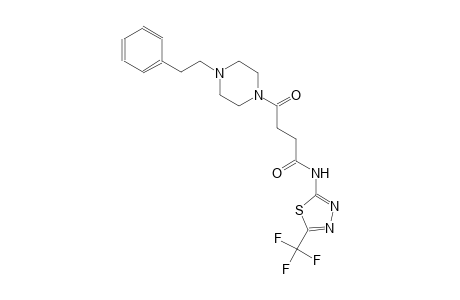 4-oxo-4-[4-(2-phenylethyl)-1-piperazinyl]-N-[5-(trifluoromethyl)-1,3,4-thiadiazol-2-yl]butanamide