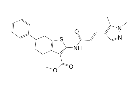 methyl 2-{[(2E)-3-(1,5-dimethyl-1H-pyrazol-4-yl)-2-propenoyl]amino}-6-phenyl-4,5,6,7-tetrahydro-1-benzothiophene-3-carboxylate