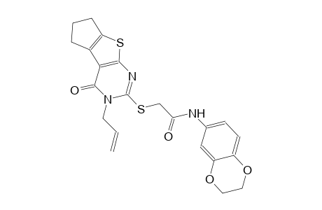 acetamide, N-(2,3-dihydro-1,4-benzodioxin-6-yl)-2-[[3,5,6,7-tetrahydro-4-oxo-3-(2-propenyl)-4H-cyclopenta[4,5]thieno[2,3-d]pyrimidin-2-yl]thio]-