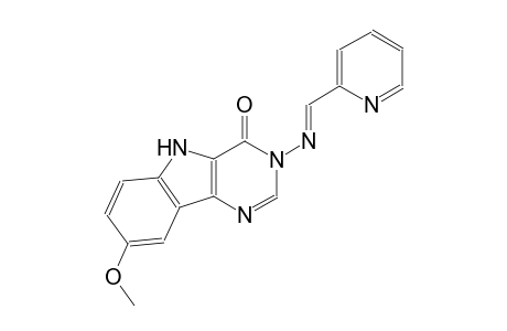 8-methoxy-3-{[(E)-2-pyridinylmethylidene]amino}-3,5-dihydro-4H-pyrimido[5,4-b]indol-4-one