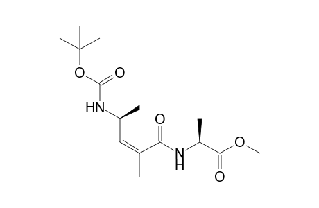 (trans)/(cis)-N-[4(S)-4-[N-(t-Butoxycarbonylamino)]-2-methyl-1-oxo-2-pentenyl]-L-alanine methyl ester
