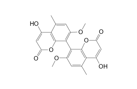 (rac)-4,4'-Dihydroxy-7,7'-dimethoxy-5,5'-dimethyl-2H,2'H-8,8'-bichromen-2,2'-dione