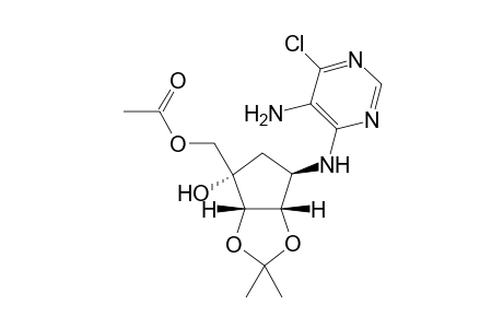 (+/-)-4beta-(Acetoxymethyl)-1beta-(5-amino-6-chloro-4-pyrimidinylamino)-2alpha,3alpha-O-isopropylidene-2alpha,3alpha,4alpha-cyclopentanetriol