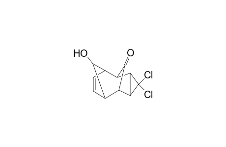 Tetracyclo[4.3.1.1(2,5).0(7,9)]undec-3-en-10-one, 8,8-dichloro-11-hydroxy-, stereoisomer
