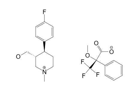 (3S,4R)-4-(4-FLUOROPHENYL)-3-HYDROXYMETHYL-1-METHYLPIPERIDINE-SALT-OF-S-MOSHER-ACID