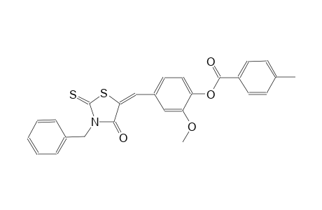 benzoic acid, 4-methyl-, 2-methoxy-4-[(E)-[4-oxo-3-(phenylmethyl)-2-thioxo-5-thiazolidinylidene]methyl]phenyl ester