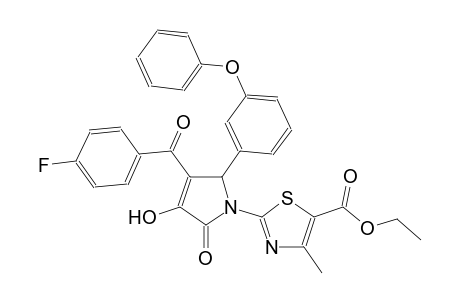 ethyl 2-[3-(4-fluorobenzoyl)-4-hydroxy-5-oxo-2-(3-phenoxyphenyl)-2,5-dihydro-1H-pyrrol-1-yl]-4-methyl-1,3-thiazole-5-carboxylate