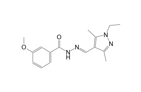 N'-[(E)-(1-ethyl-3,5-dimethyl-1H-pyrazol-4-yl)methylidene]-3-methoxybenzohydrazide