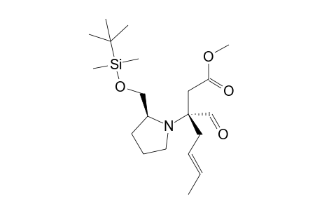 3-[2-(tert-butyl-dimethyl-silanyloxymethyl)-pyrrolidin-1-yl]-3-formyl-hept-5-enoic acid methyl ester