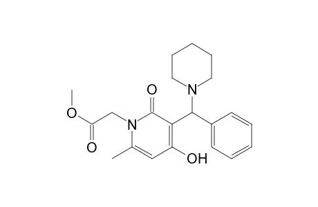 1(2H)-Pyridineacetic acid, 4-hydroxy-6-methyl-2-oxo-3-(phenyl-1-piperidinylmethyl)-, methyl ester