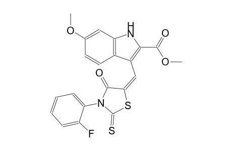 1H-indole-2-carboxylic acid, 3-[(E)-[3-(2-fluorophenyl)-4-oxo-2-thioxo-5-thiazolidinylidene]methyl]-6-methoxy-, methyl ester