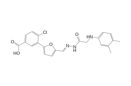 4-chloro-3-[5-((E)-{[(3,4-dimethylanilino)acetyl]hydrazono}methyl)-2-furyl]benzoic acid