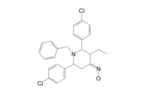1-BENZYL-2,6-BIS-(4-CHLOROPHENYL)-3-ETHYL-PIPERIDIN-4-ONE-OXIME