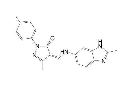 (4Z)-5-methyl-4-{[(2-methyl-1H-benzimidazol-6-yl)amino]methylene}-2-(4-methylphenyl)-2,4-dihydro-3H-pyrazol-3-one