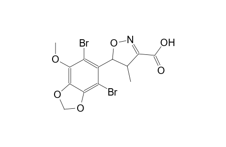 3-isoxazolecarboxylic acid, 5-(4,6-dibromo-7-methoxy-1,3-benzodioxol-5-yl)-4,5-dihydro-4-methyl-