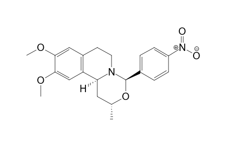 (2R*,4R*,11bS*)-9,10-Dimethoxy-2-methyl-4-(p-nitrophenyl)-1,6,7,11b-tetrahydro-2H,4H-[1,3]oxazino[4,3-a]isoquinoline