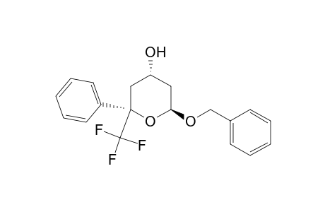 2H-Pyran-4-ol, tetrahydro-2-phenyl-6-(phenylmethoxy)-2-(trifluoromethyl)-, (2.alpha.,4.alpha.,6.beta.)-(.+-.)-