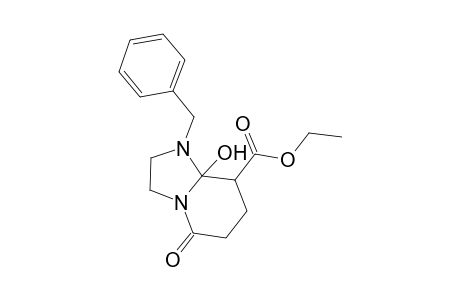 1-Benzyl-8-ethoxycarbonyl-8a-hydroxy-1,2,3,5,6,7,8,8a-octahydroimidazo[1,2-a]pyridin-5-one