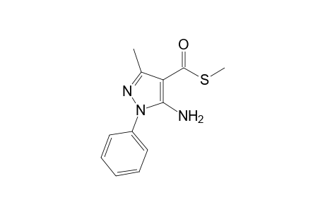 1H-Pyrazole-4-carbothioic acid, 5-amino-3-methyl-1-phenyl-, S-methyl ester