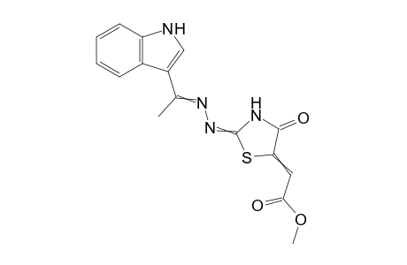 Methyl 2-(2-((1-(1H-indol-3-yl)ethylidene)hydrazono)-4-oxothiazolidin-5-ylidene) acetate
