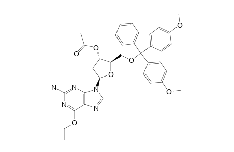3'-O-ACETYL-5'-O-(4,4'-DIMETHOXYTRITYL)-6-O-ETHYL-2'-DEOXYGUANOSINE