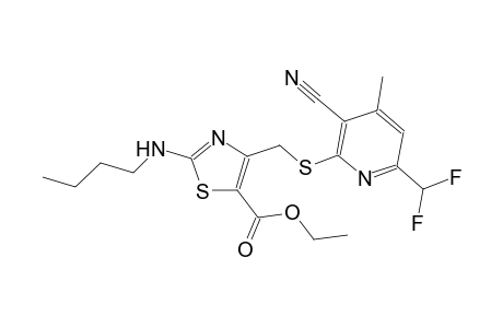 ethyl 2-(butylamino)-4-({[3-cyano-6-(difluoromethyl)-4-methyl-2-pyridinyl]sulfanyl}methyl)-1,3-thiazole-5-carboxylate