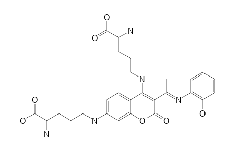 2-AMINO-5-[4-(4-AMINO-4-CARBOXY-BUTYLAMINO)-3-[1-(2-HYDROXY-PHENYLIMINO)-ETHYL]-2-OXO-2H-CHROMEN-7-YLAMINO)-PENTANOIC-ACID