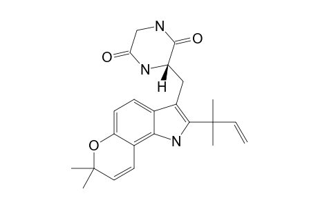 TALATHERMOPHILIN_C;(S)-3-((1,7-DIHYDRO-7,7-DIMETHYL-2-(2-METHYLBUT-3-EN-2-YL)-PYRANO-[2.3-G]-INDOL-3-YL)-METHYL)-PIPERAZINE-2,5-DIONE