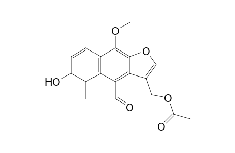 3-(Acetoxymethyl)-4-formyl-5-methyl-6-hydroxy-9-methoxy-5,6-dihydronaphtaleno[2,3-b]furan