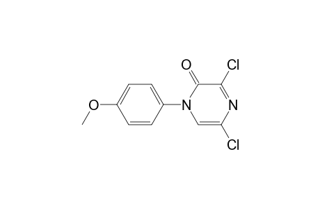 3,5-bis(chloranyl)-1-(4-methoxyphenyl)pyrazin-2-one