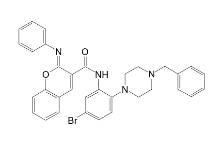 N-(2-(4-Benzylpiperazin-1-yl)-5-bromophenyl)-2-(phenylimino)-2H-chromene-3-carboxamide
