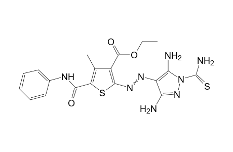 Ethyl-2-[(3,5-diamino-1-carbamothioyl-1H-pyrazol-4-yl)diazenyl]-4-methyl-5-(phenylcarbamoyl)thiophene-3-carboxylate