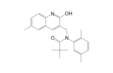 N-(2,5-dimethylphenyl)-N-[(2-hydroxy-6-methyl-3-quinolinyl)methyl]-2,2-dimethylpropanamide